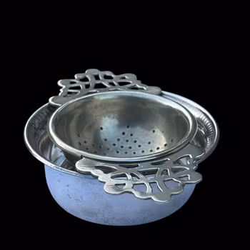 Tesil med silhållare i nysilver - Vintage