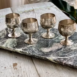 Äggkoppar i nysilver - 4st - Vintage