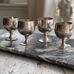 Äggkoppar i nysilver - 4st - Vintage