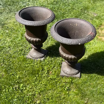 Trädgårdsurna (2) exklusiv gjutjärnskruka - Vintage