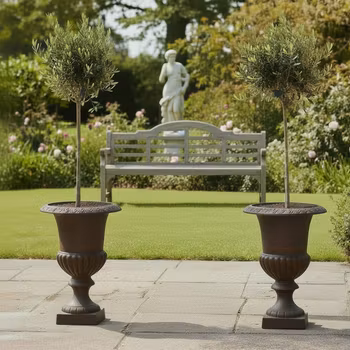 Trädgårdsurna (2) exklusiv gjutjärnskruka - Vintage