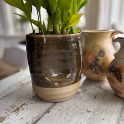 Kruka stengods svart House Doctor