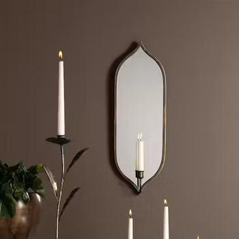 Spegel med ljushållare för blockljus / värmeljus eller kronljus