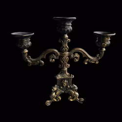 Ljusstake trearmad dekorerad - Vintage