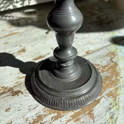 Ljusstakar ett par antika i tenn - äldre modell - vintage