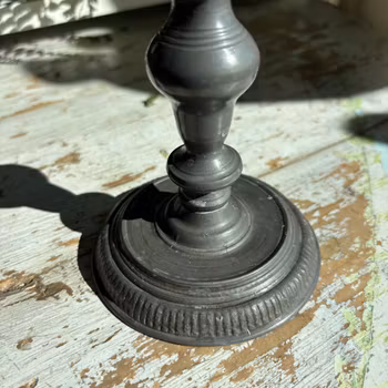 Ljusstakar ett par antika i tenn - äldre modell - vintage