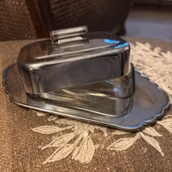 Lockask på fat i nysilver och glas - Vintage