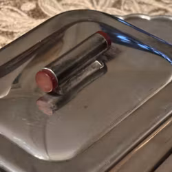 Lockask på fat i nysilver och glas - Vintage