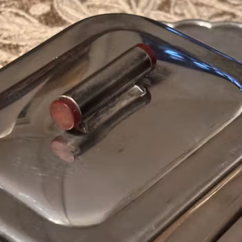 Lockask på fat i nysilver och glas - Vintage