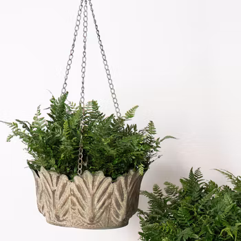 Ampel charmigt formade blad i gröngrå metall - 2 stl - A Lot Decoration