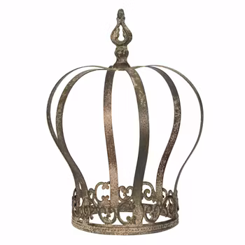 Dekoration krona i grön metall - trädgårdsdekoration