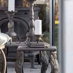 Ljusstake i metall för blockljus