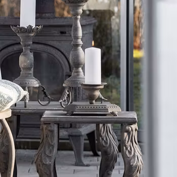 Ljusstake i metall för blockljus