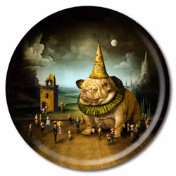 Bricka rund 46cm med olika coola klädda djurmotiv - Jamida