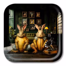 Bricka 32x32cm i finaste björk - flera coola djurmotiv - Jamida