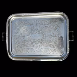 Bricka i större format med fina beslag - Vintage