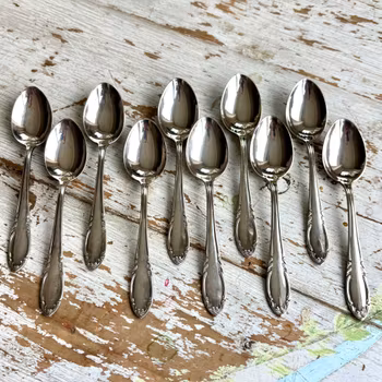 Skedar sk kaffeskedar CG Hallberg nysilver 18st - Vintage