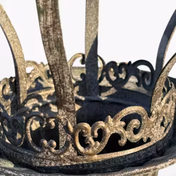 Dekoration krona i gröngrå metall - trädgårdsdekoration