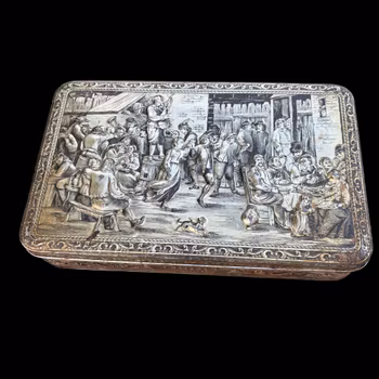 Kakburk antik i metall från belgiska Teniers - Vintage