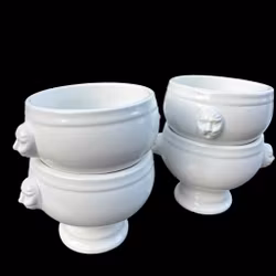 Soppskålar Pillivuyt med klassiskt lejonhuvud, 6st - Vintage