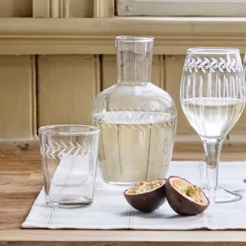 Karaff med tillhörande glas - Strömshaga