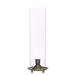 Ljusstake - ljuslykta med hållare i metall och cylinder i glas