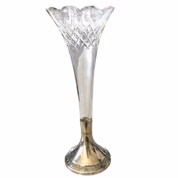 Vas vacker unikt exemplar i glas och nysilver - Vintage