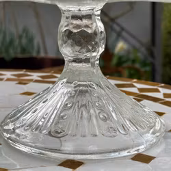 Fat på fot i glas tårtfat-kakfat - Vintage