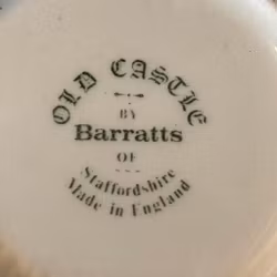 Skål med lock - sockerskål med grönt motiv - Staffordshire England - Vintage