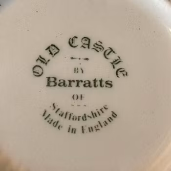Skål med lock - sockerskål med grönt motiv - Staffordshire England - Vintage