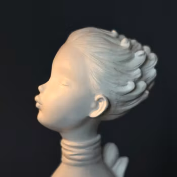 Figurin kallad Spring Breeze Girl- vit harts - vintage