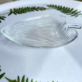 Fat i glas lövformade från Gullaskruf - Vintage