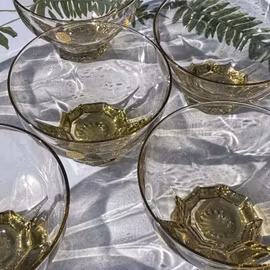 Dessertskålar 6 st "Tarantella" Glimma glasbruk - Vintage