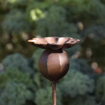 Dekoration Vallmoknopp i gjutjärn ny större knopp - 110cm - Eldgarden