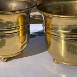 Kruka i mässing på kulfötter - 2st - Made in England - vintage