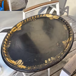 Bricka oval i målad plåt - Vintage
