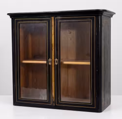 Vitrinskåp för vägg i trä och glas början av 1900 - Vintage