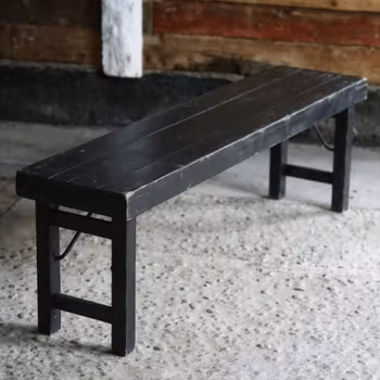 Träbänk av återbrukat trä i svart 138 cm - Danys Home