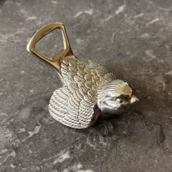 Flasköppnare kapsylöppnare silverpläterad fågel - Vintage