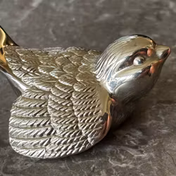 Flasköppnare kapsylöppnare silverpläterad fågel - Vintage