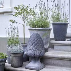 Dekoration stor kotte i stengods med patina - BGreen