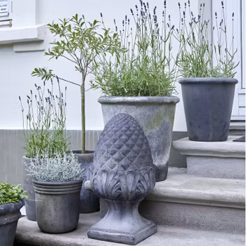 Dekoration stor kotte i stengods med patina - BGreen