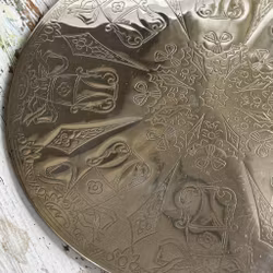 Underlägg med dekorativt mönster silverpläterad - Vintage