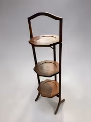 Cakestand, kakställ i mahogny, antikt från England -Vintage
