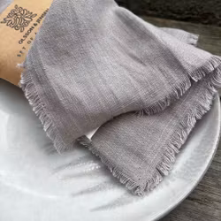 Servetter -100% linne, brungrå 45x45cm, 4-pack, Olsson Jensen