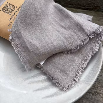 Servetter -100% linne, brungrå 45x45cm, 4-pack, Olsson Jensen