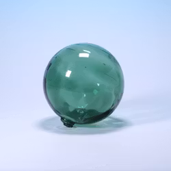 Fiskekula i Grönt Glas - Vintage Handblåst
