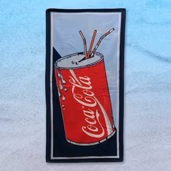 Badlakan Coca-Cola Med Smala Sugrör - Vintage Beach Towel 1988