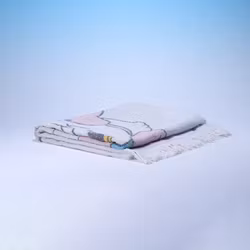 Badlakan Kajsa Anka Som Baby - Vintage Beach Towel Med Fransar 1989