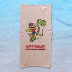 Badlakan Super Nintendo Super Mario World Mario & Yoshi - Vintage Beach Towel 1992